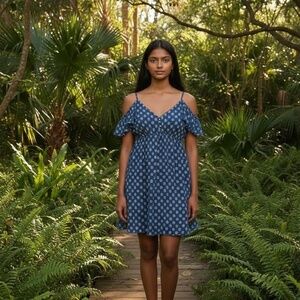 Juicy Couture Women's Blue and Navy Dress